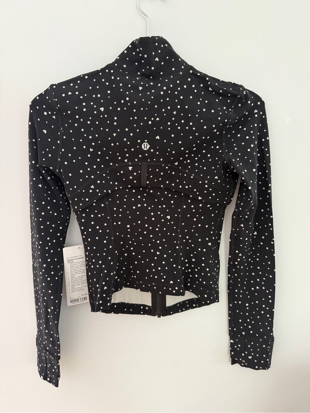 Lululemon Cropped Jacket Nulu Blacl Scattered Hearts NWT Size 2 - Picture 5 of 7
